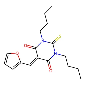 1,3-dibutyl-5-(2-furylmethylene)-2-thioxodihydro-4,6(1H,5H)-pyrimidinedione structure