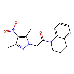 1-(3,4-dihydroquinolin-1(2H)-yl)-2-(3,5-dimethyl-4-nitro-1H-pyrazol-1-yl)ethanone structure
