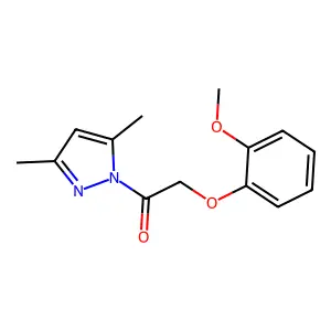 1-(3,5-dimethylpyrazol-1-yl)-2-(2-methoxyphenoxy)ethanone structure