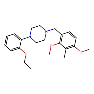 1-[(2,4-dimethoxy-3-methylphenyl)methyl]-4-(2-ethoxyphenyl)piperazine structure