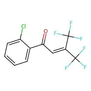 1-(2-chlorophenyl)-4,4,4-trifluoro-3-(trifluoromethyl)but-2-en-1-one structure