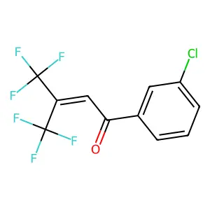 1-(3-chlorophenyl)-4,4,4-trifluoro-3-(trifluoromethyl)but-2-en-1-one structure