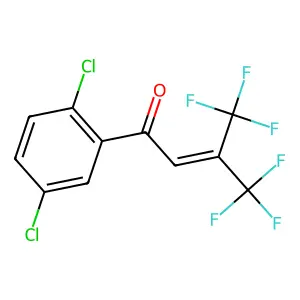 1-(2,5-dichlorophenyl)-4,4,4-trifluoro-3-(trifluoromethyl)but-2-en-1-one structure