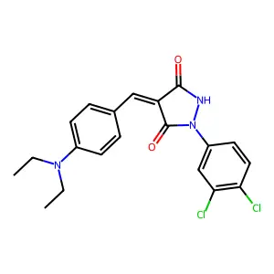 1-(3,4-dichlorophenyl)-4-[4-(diethylamino)benzylidene]-3,5-pyrazolidinedione structure