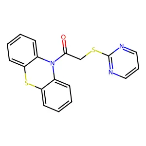 1-(10H-phenothiazin-10-yl)-2-(pyrimidin-2-ylsulfanyl)ethanone structure