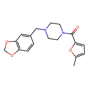 1-(1,3-benzodioxol-5-ylmethyl)-4-(5-methyl-2-furoyl)piperazine structure