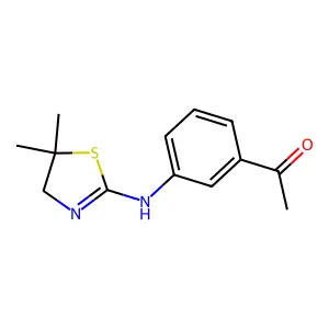1-[3-[(5,5-dimethyl-4H-1,3-thiazol-2-yl)amino]phenyl]ethanone structure