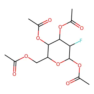 1,3,4,6-Tetra-O-acetyl-2-deoxy-2-fluoro-alpha-D-galactopyranose structure