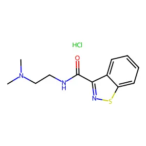 1,2-Benzisothiazole-3-carboxamide, N-(2-(dimethylamino)ethyl)-, monohydrochloride structure