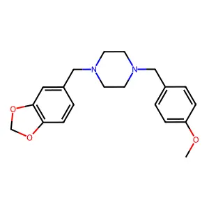 1-(1,3-benzodioxol-5-ylmethyl)-4-(4-methoxybenzyl)piperazine structure