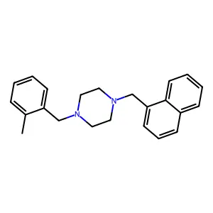 1-[(2-methylphenyl)methyl]-4-(naphthalen-1-ylmethyl)piperazine structure