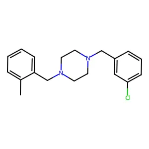 1-(3-chlorobenzyl)-4-(2-methylbenzyl)piperazine structure