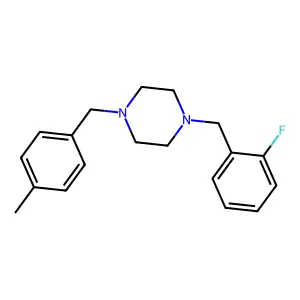 1-(2-fluorobenzyl)-4-(4-methylbenzyl)piperazine structure