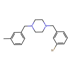 1-(3-bromobenzyl)-4-(3-methylbenzyl)piperazine structure
