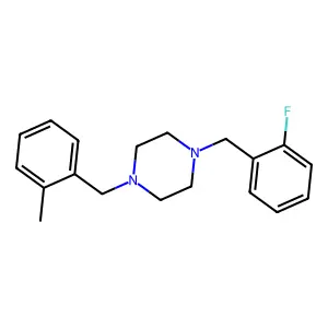 1-(2-fluorobenzyl)-4-(2-methylbenzyl)piperazine structure