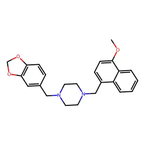 1-(1,3-benzodioxol-5-ylmethyl)-4-[(4-methoxynaphthalen-1-yl)methyl]piperazine structure