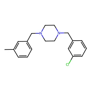 1-(3-chlorobenzyl)-4-(3-methylbenzyl)piperazine structure