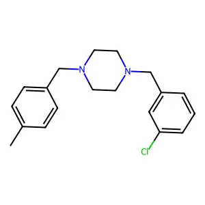 1-(3-chlorobenzyl)-4-(4-methylbenzyl)piperazine structure