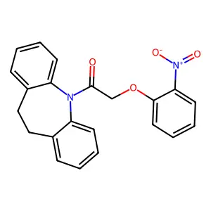1-(10,11-dihydro-5H-dibenzo[b,f]azepin-5-yl)-2-(2-nitrophenoxy)ethanone structure