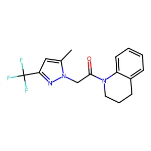 1-(3,4-dihydroquinolin-1(2H)-yl)-2-(5-methyl-3-(trifluoromethyl)-1H-pyrazol-1-yl)ethanone structure