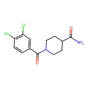 1-(3,4-dichlorobenzoyl)piperidine-4-carboxamide structure