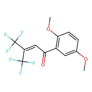 1-(2,5-dimethoxyphenyl)-4,4,4-trifluoro-3-(trifluoromethyl)but-2-en-1-one structure