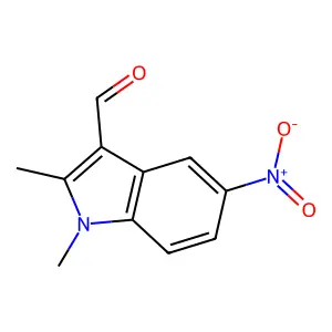 1,2-dimethyl-5-nitroindole-3-carbaldehyde structure
