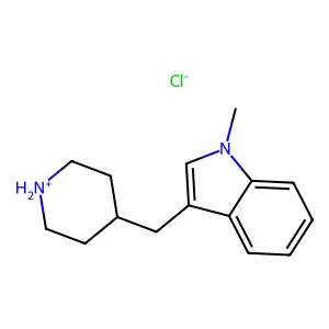 1-methyl-3-(piperidin-1-ium-4-ylmethyl)indole chloride structure