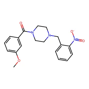 1-({2-nitrophenyl}methyl)-4-{[3-(methyloxy)phenyl]carbonyl}piperazine structure