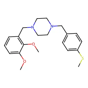 1-(2,3-dimethoxybenzyl)-4-[4-(methylsulfanyl)benzyl]piperazine structure