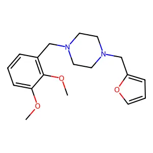 1-[(2,3-dimethoxyphenyl)methyl]-4-(furan-2-ylmethyl)piperazine structure