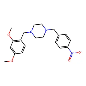 1-[(2,4-dimethoxyphenyl)methyl]-4-[(4-nitrophenyl)methyl]piperazine structure