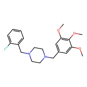 1-[(2-fluorophenyl)methyl]-4-[(3,4,5-trimethoxyphenyl)methyl]piperazine structure