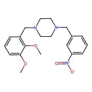1-[(2,3-dimethoxyphenyl)methyl]-4-[(3-nitrophenyl)methyl]piperazine structure