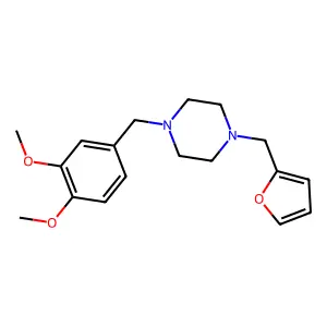 1-[(3,4-dimethoxyphenyl)methyl]-4-(furan-2-ylmethyl)piperazine structure