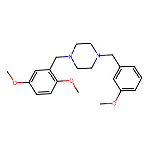 1-[(2,5-dimethoxyphenyl)methyl]-4-[(3-methoxyphenyl)methyl]piperazine structure