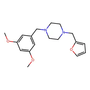1-(3,5-dimethoxybenzyl)-4-(2-furylmethyl)piperazine structure