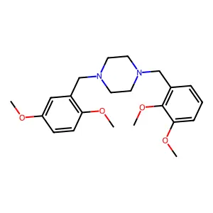 1-[(2,3-dimethoxyphenyl)methyl]-4-[(2,5-dimethoxyphenyl)methyl]piperazine structure
