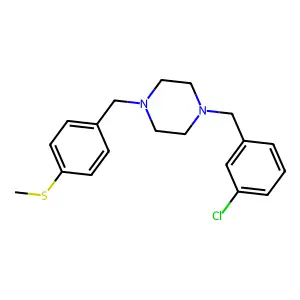 1-(3-chlorobenzyl)-4-[4-(methylsulfanyl)benzyl]piperazine structure