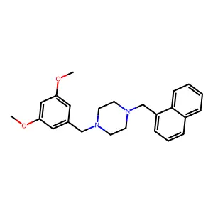 1-[(3,5-dimethoxyphenyl)methyl]-4-(naphthalen-1-ylmethyl)piperazine structure