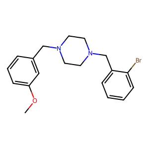1-(2-bromobenzyl)-4-(3-methoxybenzyl)piperazine structure