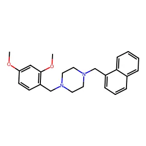 1-[(2,4-dimethoxyphenyl)methyl]-4-(naphthalen-1-ylmethyl)piperazine structure