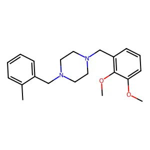 1-(2,3-dimethoxybenzyl)-4-(2-methylbenzyl)piperazine structure