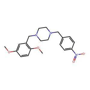 1-[(2,5-dimethoxyphenyl)methyl]-4-[(4-nitrophenyl)methyl]piperazine structure