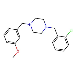 1-(2-chlorobenzyl)-4-(3-methoxybenzyl)piperazine structure