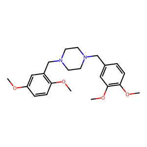 1-[(2,5-dimethoxyphenyl)methyl]-4-[(3,4-dimethoxyphenyl)methyl]piperazine structure
