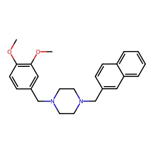 1-[(3,4-dimethoxyphenyl)methyl]-4-(naphthalen-2-ylmethyl)piperazine structure