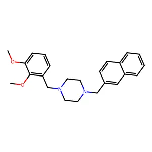 1-[(2,3-dimethoxyphenyl)methyl]-4-(naphthalen-2-ylmethyl)piperazine structure