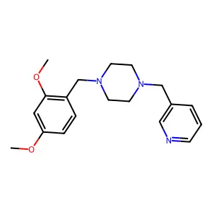 1-[(2,4-dimethoxyphenyl)methyl]-4-(pyridin-3-ylmethyl)piperazine structure