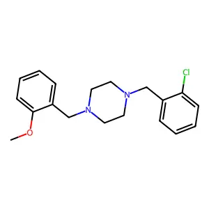 1-(2-chlorobenzyl)-4-(2-methoxybenzyl)piperazine structure